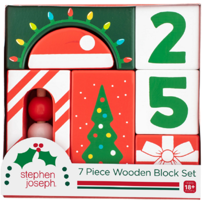Stephen Joseph Holiday Wooden Block