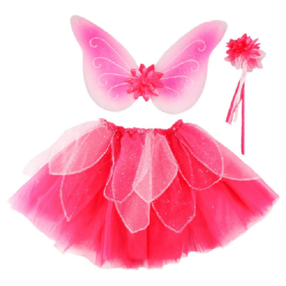 Great Pretenders Fancy Flutter Skirt With Wings And Wand Pink