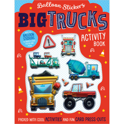 Make Believe Ideas Balloon Stickers Big Trucks Activity Book