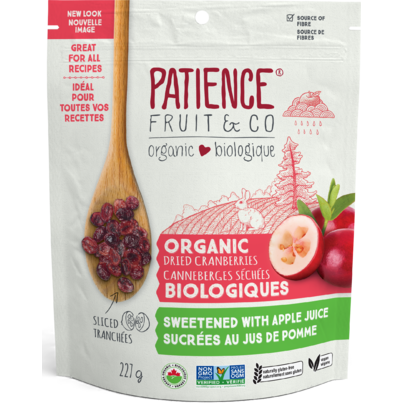 Patience Fruit & Co. Organic Dried Cranberries Sweetened With Apple Juice