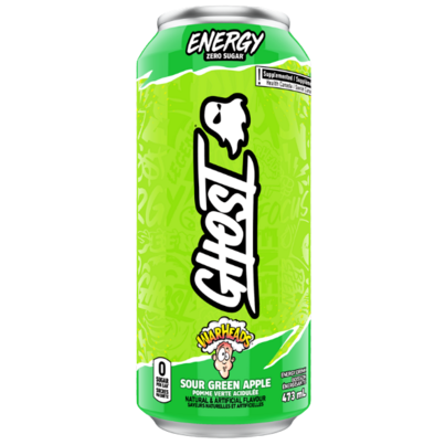 Ghost Energy Drink Warheads Sour Green Apple