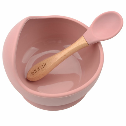 Glitter & Spice Silicone Bowl + Spoon Set Dusty Rose