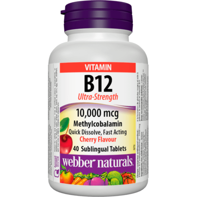 Webber Naturals Vitamin B12 Ultra Strength 10,000mcg Cherry