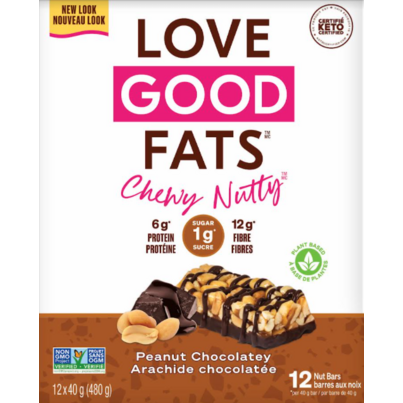 Love Good Fats Chewy Nutty Peanut Chocolatey Bar Case