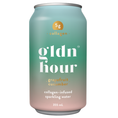 Gldn Hour Collagen Infused Sparkling Water Grapefruit Cucumber
