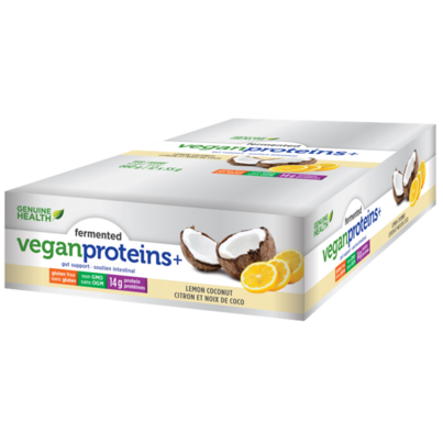 Genuine Health Fermented Vegan Protein+ Bar Case Lemon Coconut