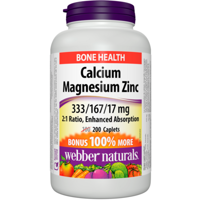 Webber Naturals Calcium Magnesium With Zinc Bonus Size