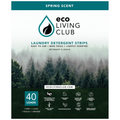 Eco Living Club Laundry Detergent Strips Spring Scent