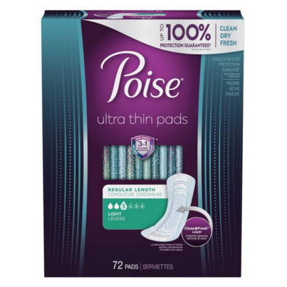 Poise Ultra Thin Incontinence Light Absorbency Bladder Control Pads