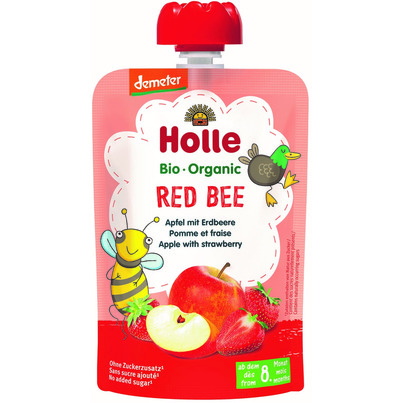 Holle Organic Pouch Red Bee Apple With Strawberry