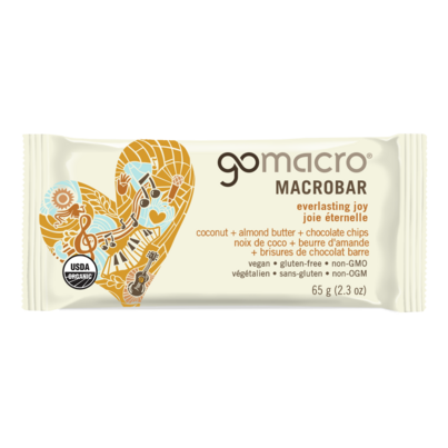 GoMacro MacroBar Everlasting Joy Coconut Almond Butter Chocolate Chip