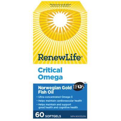 Renew Life Critical Omega Norwegian Gold Fish Oil And Omega 3's