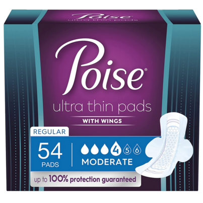 Poise Ultra Thin Incontinence Pads With Wings Moderate Absorbency