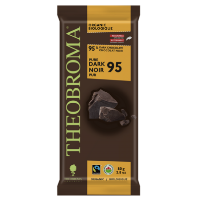 Theobroma Chocolat Organic 95% Cocoa Chocolate Bar
