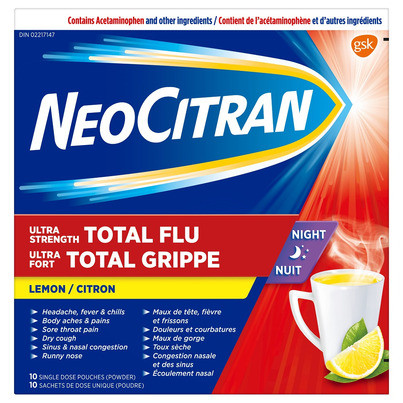 NeoCitran Ultra Strength Total Flu Night Lemon