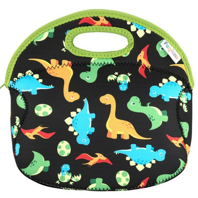 Funkins Large Insulated Lunch Bag For Kids Dinosaurs Black