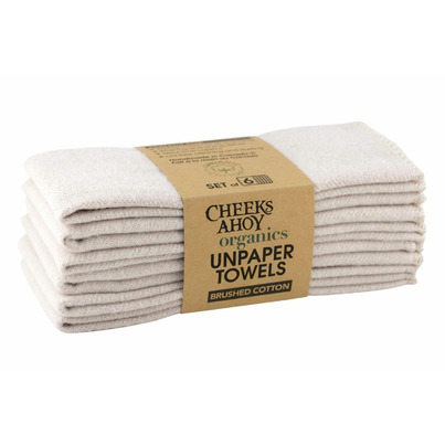 Cheeks Ahoy Unpaper Towels Organic Brushed Cotton Oatmeal