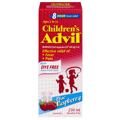Advil Children's Suspension Dye Free Blue Rasberry