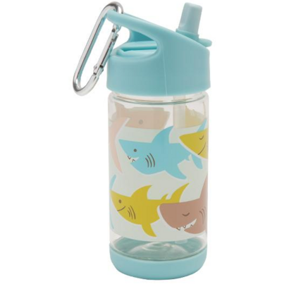 Sugarbooger Flip & Sip Clear Tritan Water Bottle Sharks