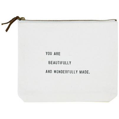 Bella Sleep + Spa Canvas Pouch You Are Beautifully & Wonderfully Made