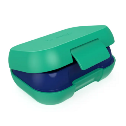 Bentgo Kids 2 Compartment Snack Container Green & Navy