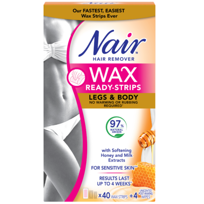 Nair Wax Ready Strips For Legs & Body With Milk And Honey
