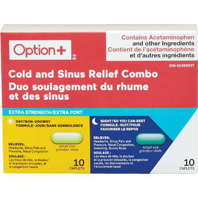Option+ Extra Strength Cold And Sinus Relief Combo Pack