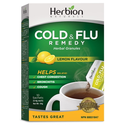 Herbion Cold & Flu Remedy Herbal Granules Lemon Flavour