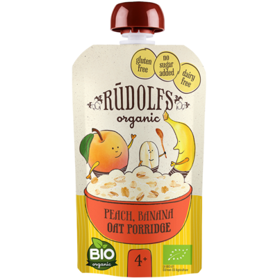 Rudolfs Organic Peach Banana Oat Porridge