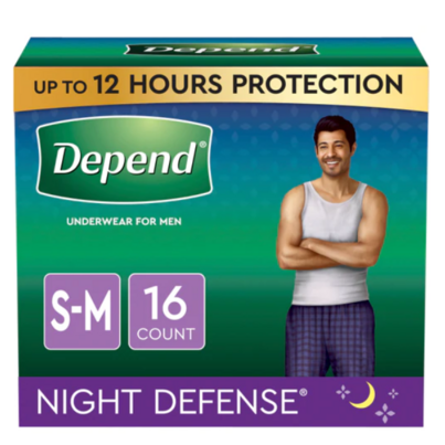 Depend Night Defense Adult Incontinence Underwear For Men Overnight S/M