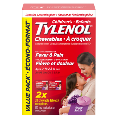 Tylenol Children's Chewable Tablets Grape Bonus Size