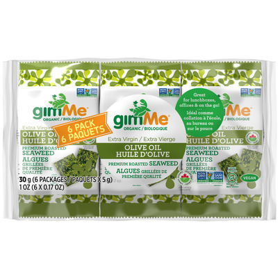 GimMe Organic Extra Virgin Olive Oil Seaweed Snacks