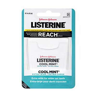 Listerine Waxed Dental Floss Extra Wide In Cool Mint