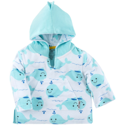 ZOOCCHINI UPF50+ Baby Terry Swim Coverup Whale