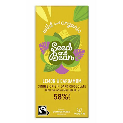 Seed & Bean Lemon & Cardamom Dark Chocolate Bar
