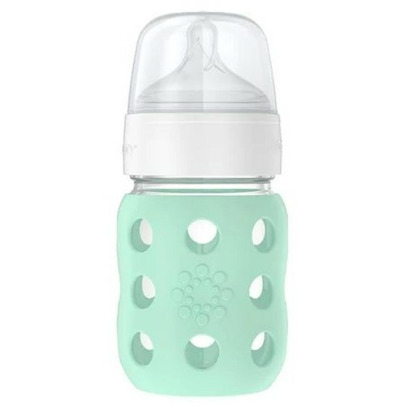 Lifefactory Wide Neck Glass Baby Bottle Mint