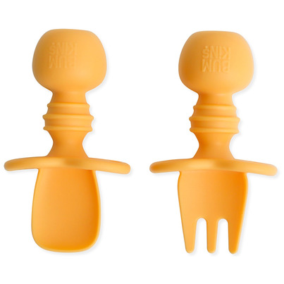 Bumkins Silicone Chewtensils Cutlery Tangerine