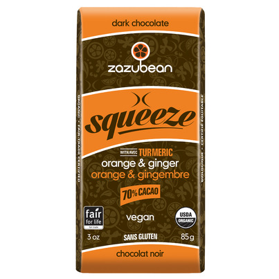 Zazubean Squeeze Orange & Ginger 70% Dark Chocolate