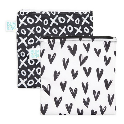 Bumkins Large Reusable Snack Bag XOXO + Hearts