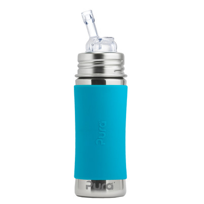 Pura Straw Bottle With Aqua Sleeve