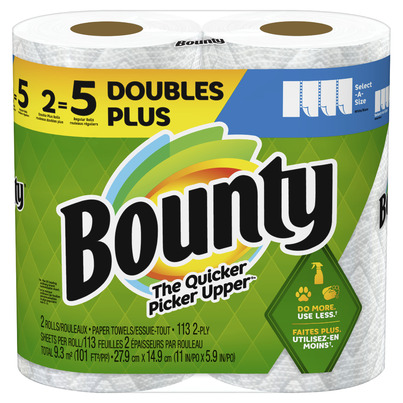 Bounty Paper Towels Double Plus Select A Size White