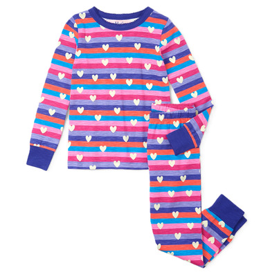 Hatley Kids Pajama Set Stripes And Hearts