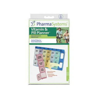 PharmaSystems Weekly Pill Planner With Removable Days