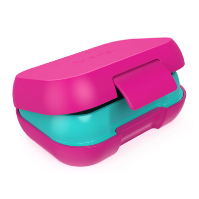Bentgo Kids 2 Compartment Snack Container Fuchsia & Teal