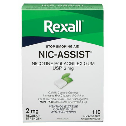 Rexall Nic-Assist Nicotine Gum Extra Strength 2 Mg Menthol Extreme