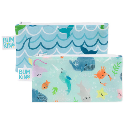 Bumkins Reusable Snack Bags Small Ocean Life