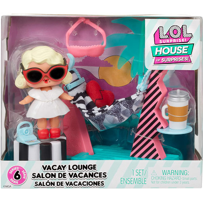 L.O.L. Surprise Furniture Playset With Doll Leading Baby + Vacay Lounge