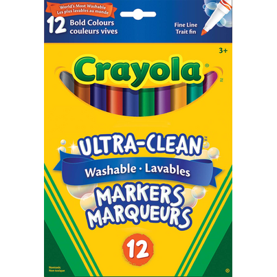 Crayola Ultra-Clean Washable Fine Line Markers Bold Colours