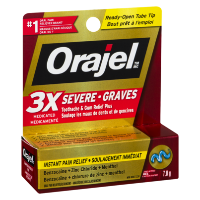 Orajel Severe Toothache & Gum Relief Plus Triple Medicated Gel