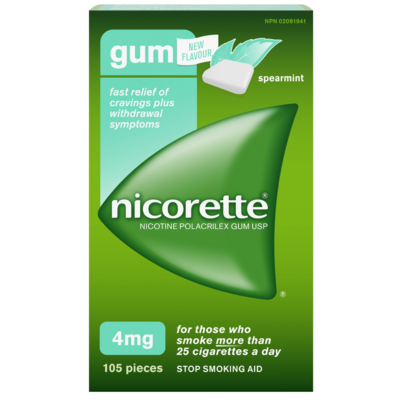 Nicorette Gum Nicotine Spearmint Flavour 4 Mg